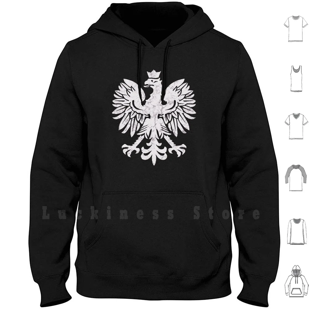 Polish White Eagle hoodies long sleeve Poland Polish Flag Eagle Traditional Bird Sigil Europe Polska