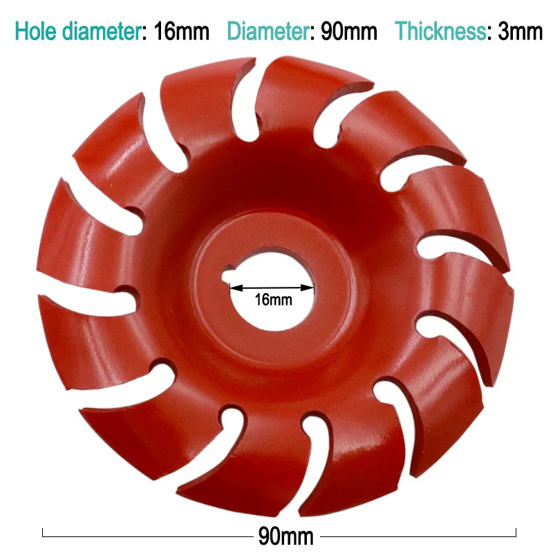 Nuovo disco per intaglio del legno accessori per smerigliatrice angolare ad alta durezza 12 denti 90mm disco per intaglio del legno per modellare il legno strumenti per la lavorazione del legno
