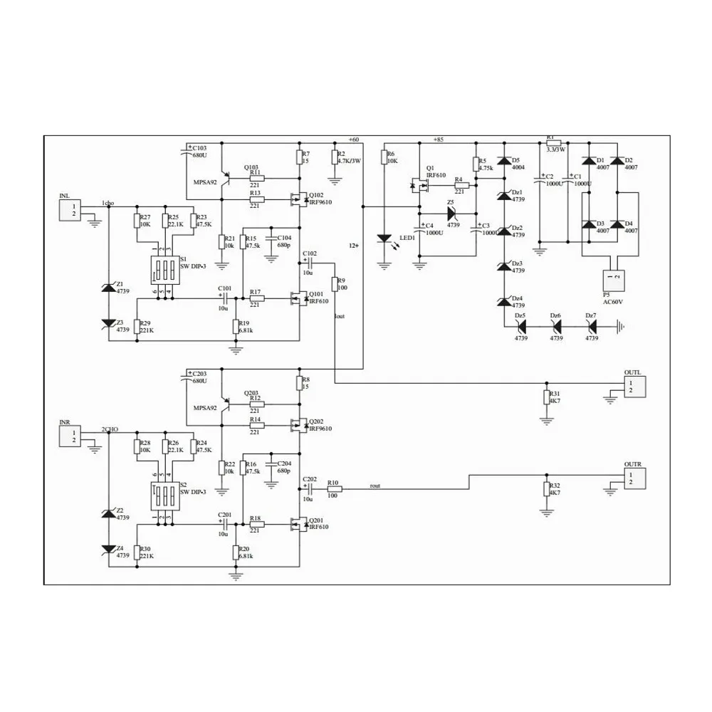 ارجع PASS 2.0 دائرة مكبر الصوت HiFi DIY XP2.0 لوحة مكبر الصوت المسبق للصوت المنزلي PCB