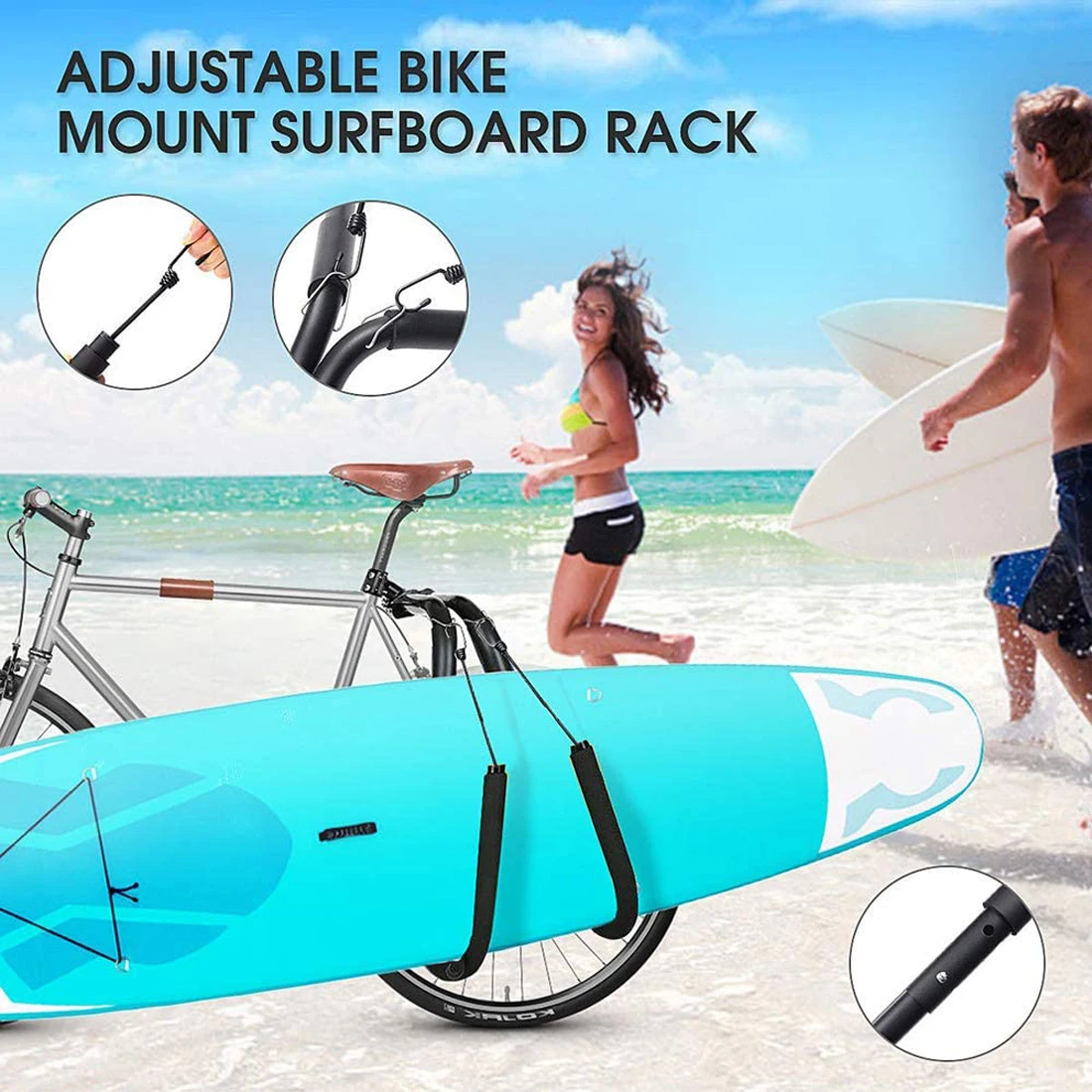 Surfboard Rack Wakeboard Longboard Motor Holder Motorcycle Bicycle Surfing Carrier Mount To Seat Post Summer Sports Accessories