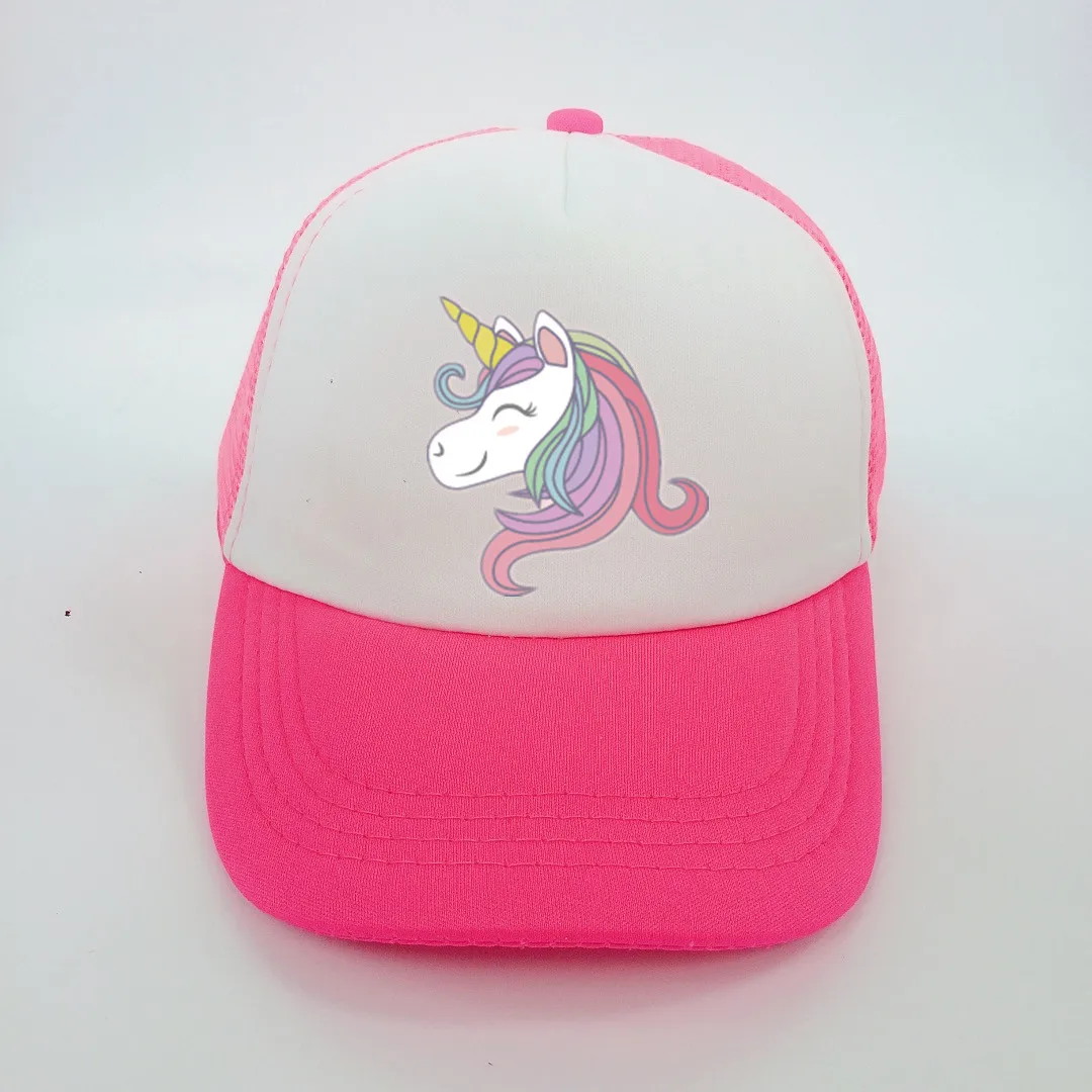 baby girl hat cap unicorn accessories 2-8 years pink baseball cap summer sun truck hat girls kid cap for children mesh hat