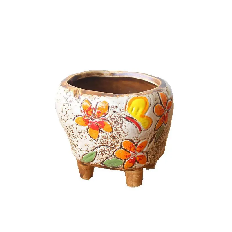 Korean Hand-painted Fleshy Flowerpot Fleshy Plant Seedling Pot  Flower Pots Decorative  Desktop  Flower Girl Basket for Wedding