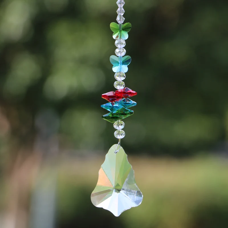 1PCS Lead Crystal Suncatcher Feng Shui Prism Pendant Hanging Window Ornaments Christmas Wedding Decoration