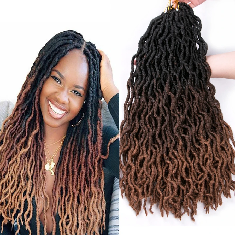 Faux Locs syntetyczne włosy plecione włosy kręcone dredy 20 Cal 24 korzenie/szt., Locs Twist warkocz z włosów Ombre rozszerzenia czarny, brązowy