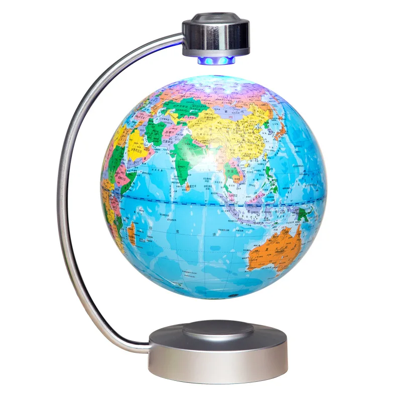 8 Inch Electronic Magnetic Levitation Floating Globe World Map with LED Lights for Boyfriend Christmas Gift Home Decoration