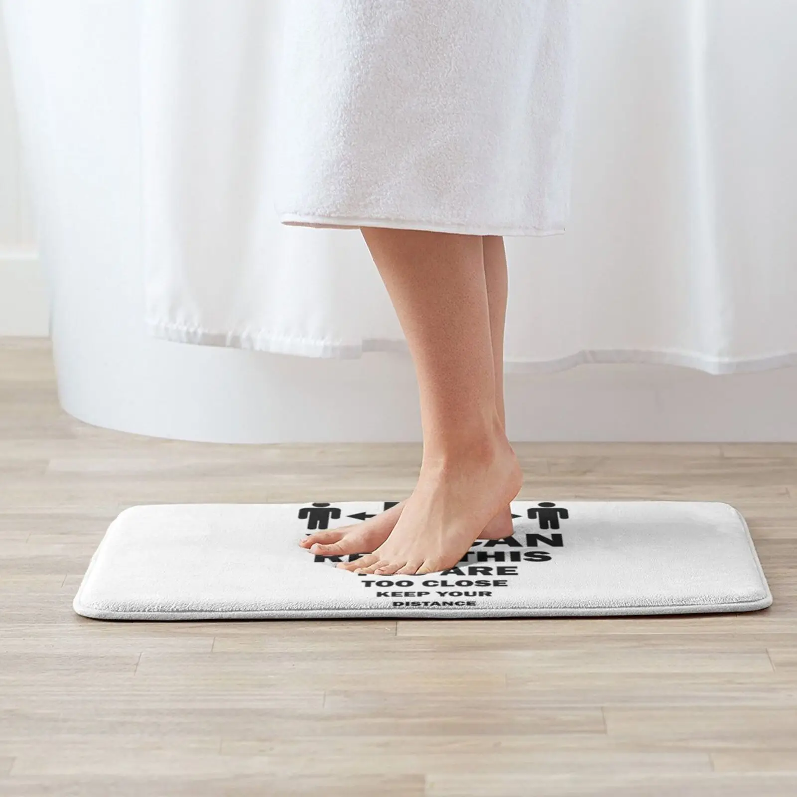 If You Can Read This , You Are Too Close , Keep Your Distance-Funny Black & White Social Distancing Quote Soft Non-Slip Mat