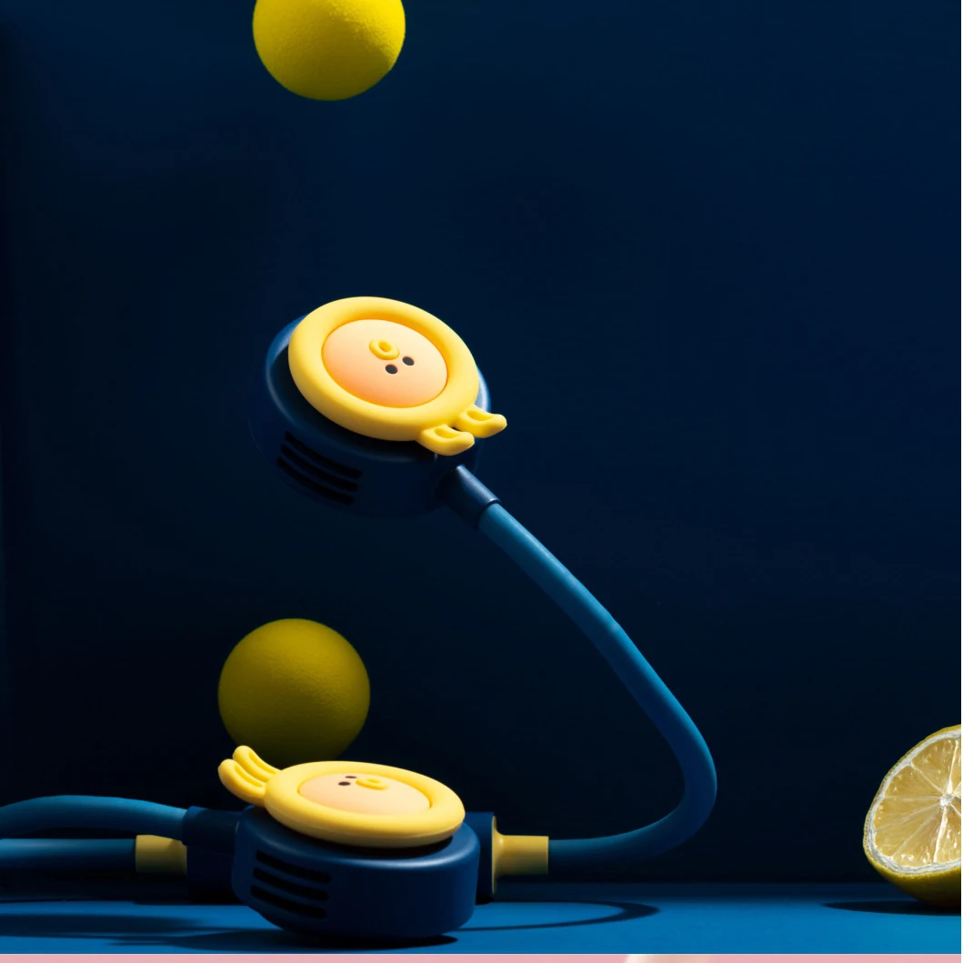 Mini ventilador portátil mãos-livres pendurar ao redor do pescoço recarregável à pilha doce rosa esporte ventilador de refrigeração usb