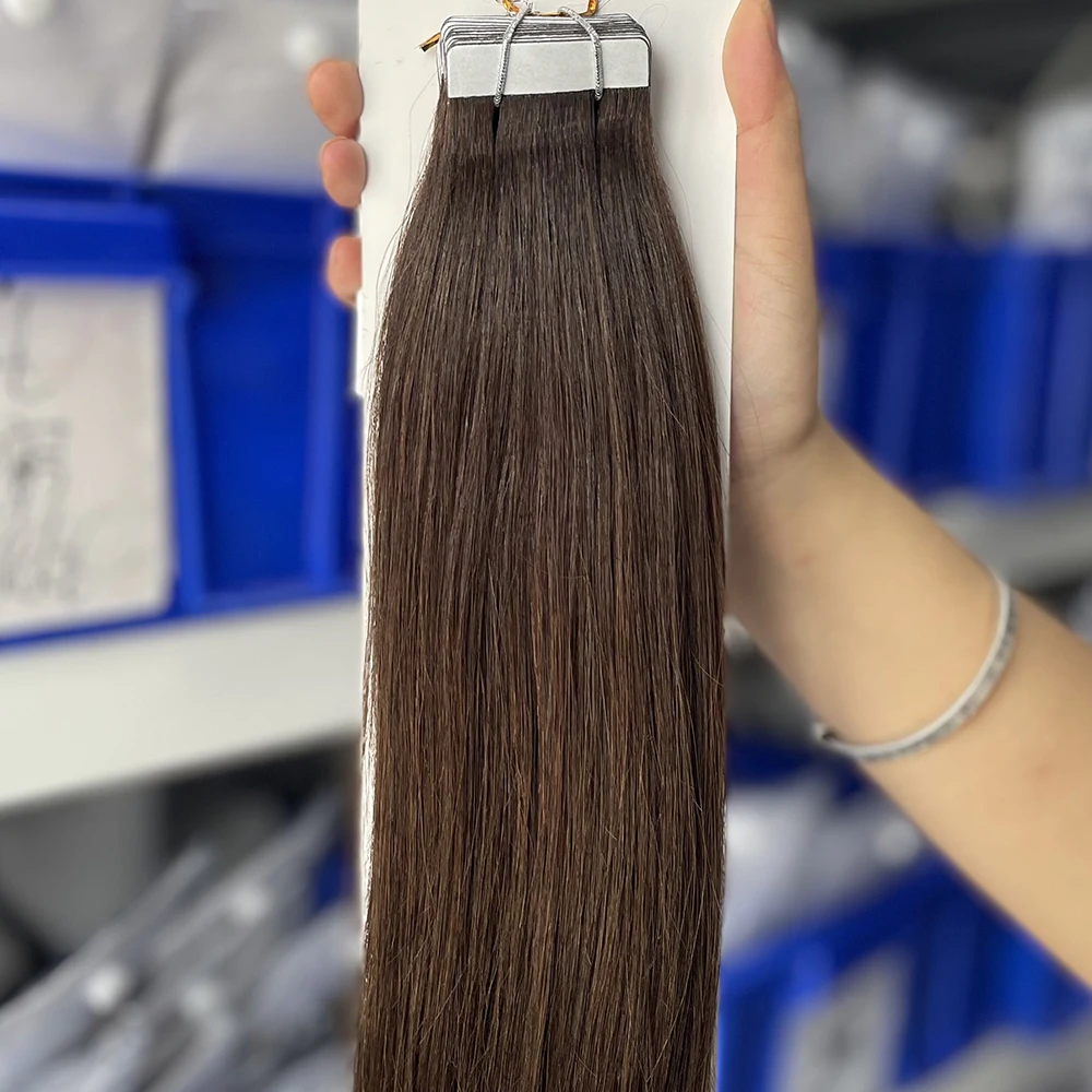 Moresoo Tape in Human Hair Extensions 26 Inch 28 Inch Lijm op Natuurlijke PU Remy Blond Haar Zwarte Stukken voor Vrouwen Steil Haar
