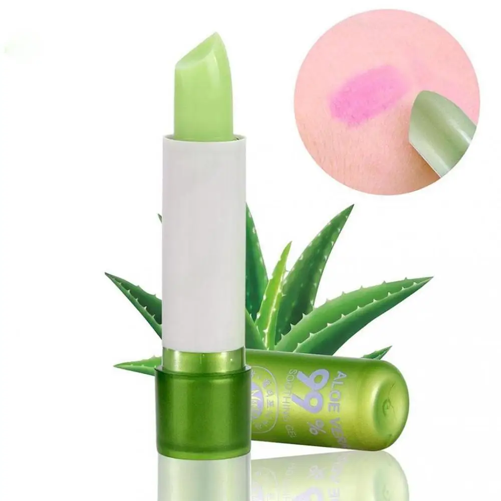 Hot Aloe Vera Natural Lipbalm Temperature Color Changing Long Lasting Moisturizing  Protection Lips Balm Levre Cosmetics P3007