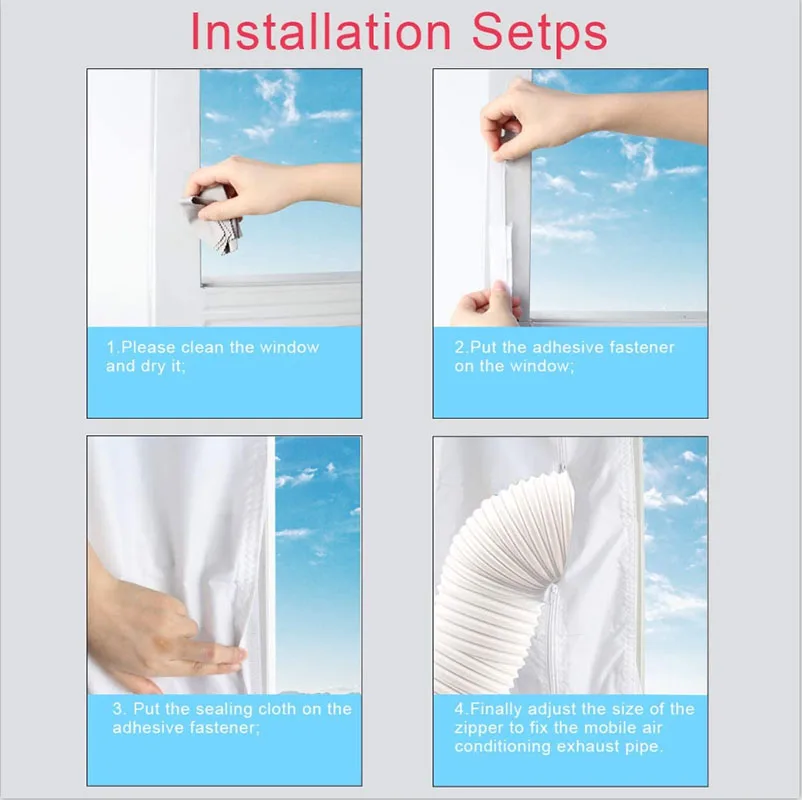 Airlock Sealing Outlet Portable Mobile Air Condition Window Sealing Accessories Soft Sealing Baffle Soft Cloth