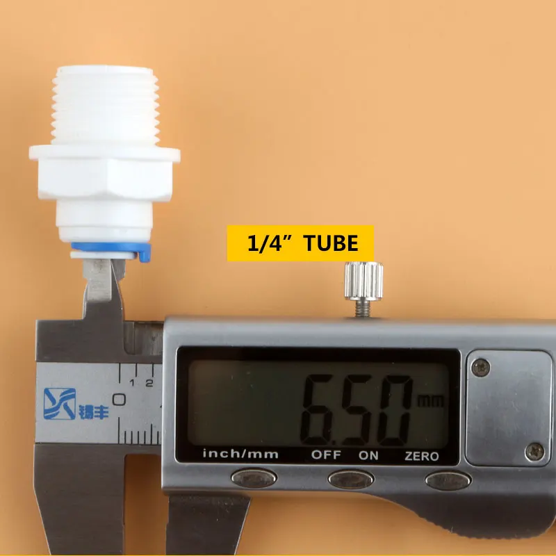 3/8 "Ren Ngoài 1/4" Ống Kết Nối Trực Tiếp Thẳng Kết Nối Nhanh 1064W Nước RO Chỉ Đường Kính 16.5MM Kèm Ống