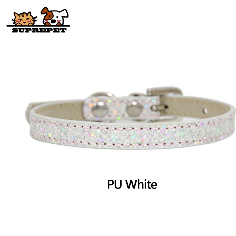 SUPREPET Diamant Strass Glänzende Hund Katze Kragen Pu Leder Kragen Welpen Kleine Katze Kragen Hund Katze Zubehör für Chihuahua