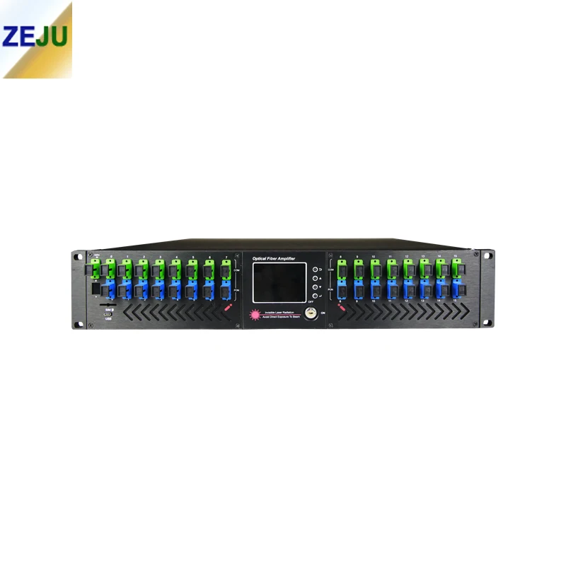 

16 PON EDFA FTTH SC/APC UPC 2U CATV Network 16 Ports 22dbm 23dbm WDM Optical Fiber Amplifier With English Web Management