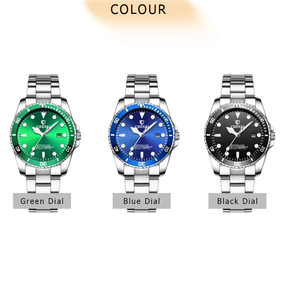 CHENXI orologi da donna moda donna orologi eleganti quadrante verde orologi in acciaio inossidabile orologio da polso al quarzo da donna orologio da donna 2019