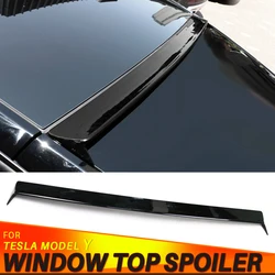 For Tesla Model Y Rear Window Roof Spoiler ABS Top Tail Wing Gloss Black Carbon Fiber ModelY Car Accessories 2021 2022 2023