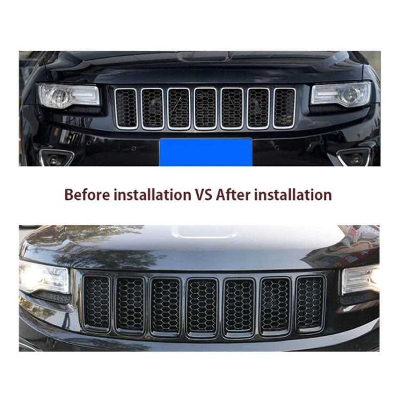 Chrome Black Front Grille Grill Inserts for Jeep Grand Cherokee 2015 2015 2016