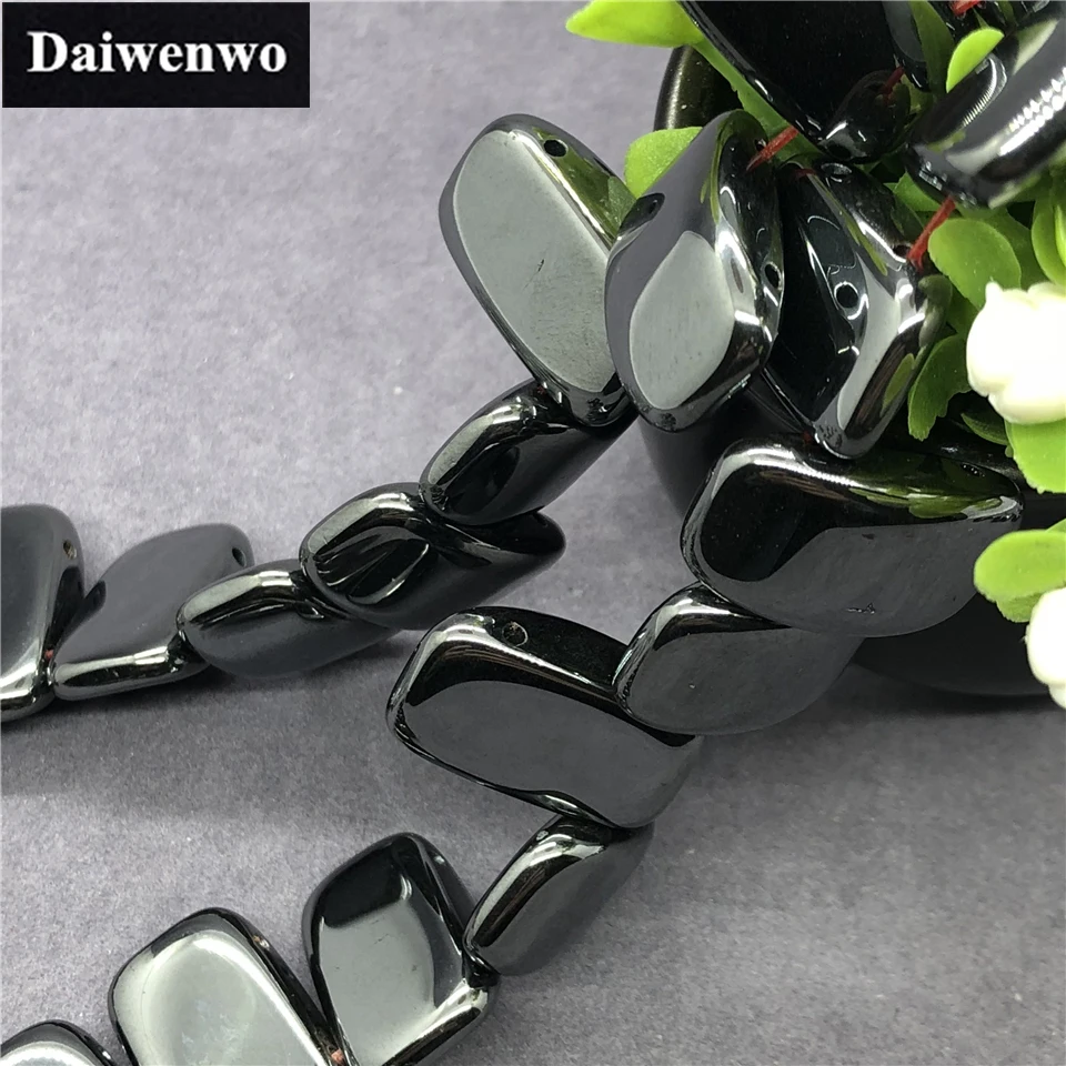 

Flat Square Hematine Beads 12x20mm Natural Loose Stone Diy for Bracelet Jewelry