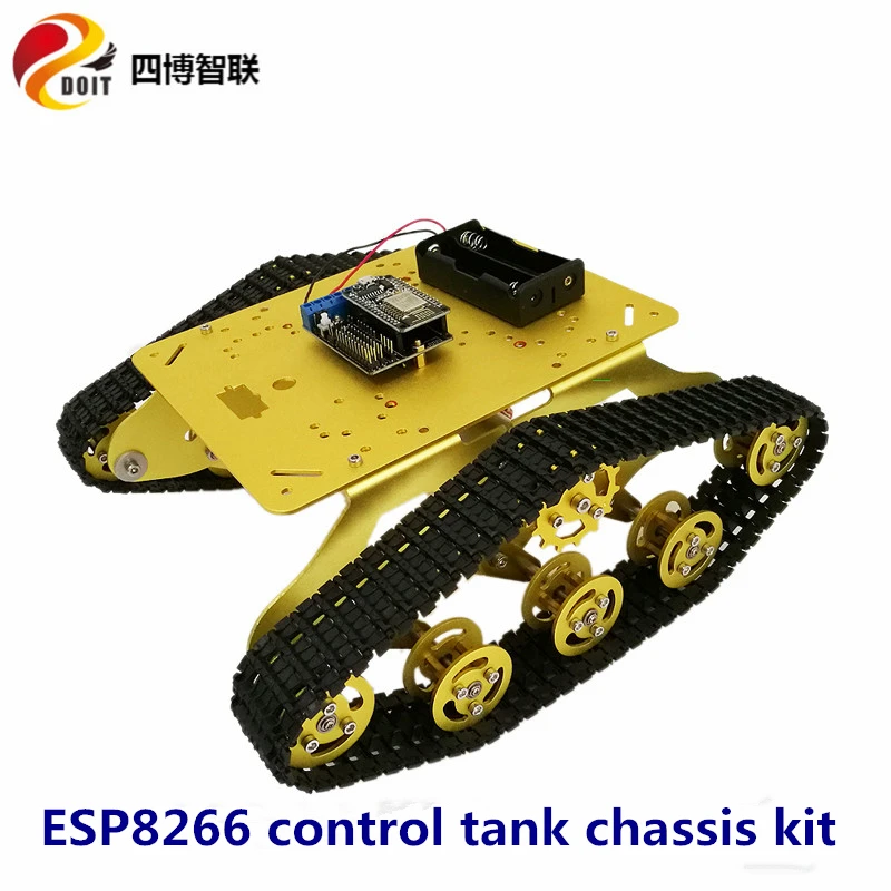 

SZDOIT ESP8266 Control Metal TS300 Tank Chassis Kit WIFI Control RC Crawler Vehicle Robot 12V Motor with Encoder DIY for Arduino