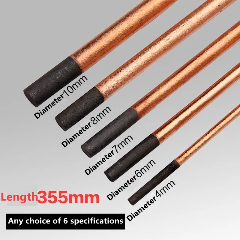 5pcs Round Arc Air Gouging Carbon Rod Bar 4-10mm Welding DC Gas Gouging Gun Electrode Graphite Rods Soldering Supplies