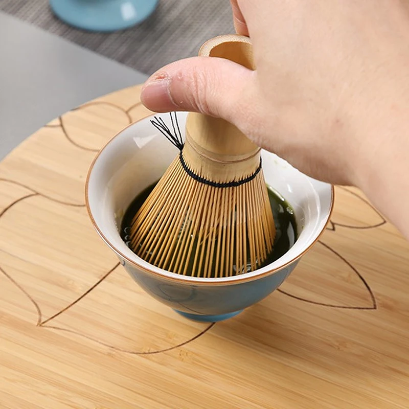 Service à thé vert en bambou 64, avec fouet en poudre Matcha, accessoires pour cérémonie japonaise
