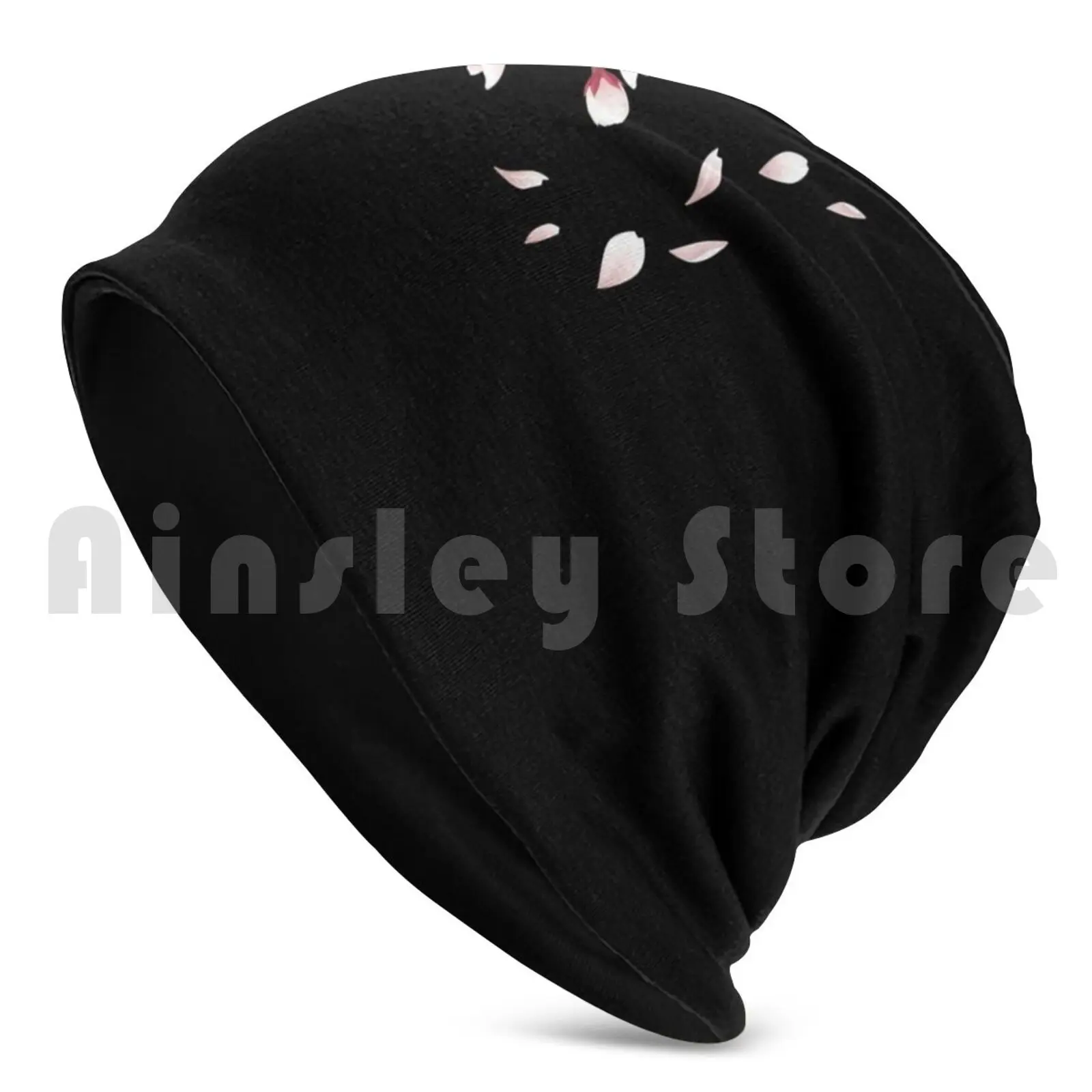 Jasmine Flower In Beanie , Sakura Tree Beanie Hedging Cap DIY Print Cushion Flower Jasmine Pink Sakura Tree Art