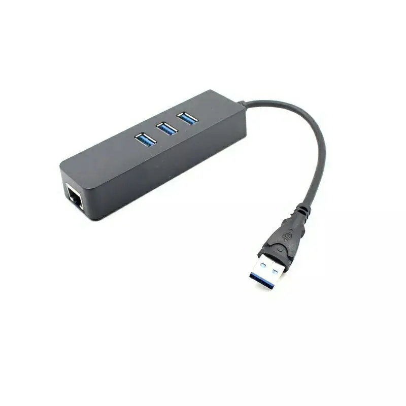 4-portowy koncentrator USB 3 0 z kartą netto do laptopa Akcesoria komputerowe 3 porty USB na RJ45 Lan Adapter Power Multi USB Splitter