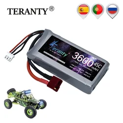 7.4V 2700mah 3200mah 3450mah 3600mAh RC Car Lipo Battery For Wltoys 12428 12423 RC Car part 2s 7.4v Battery for feiyue 03 Q39