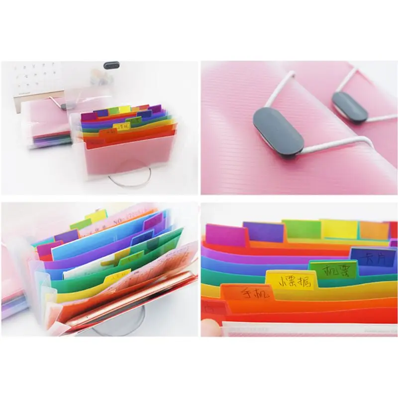 A6 File Document Bag Mini Receipt File 13 Grids Pouch Folder Office Supplies Document Organizer