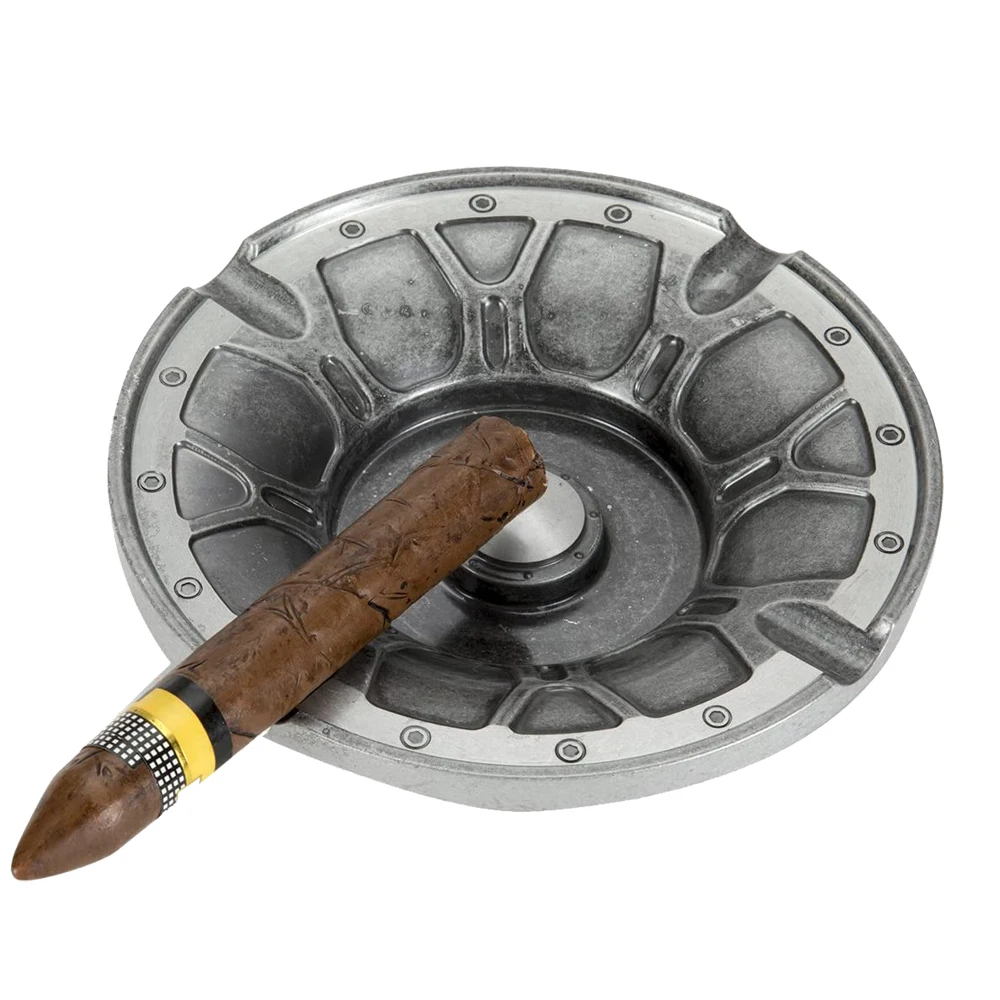 

XIFEI Wheel Hub Cigar Accessories Metal Ashtray Smoking Tool 4 Holders Cigar Ashtrays Outdoor Travel Tobacco Ash Tray Home Use