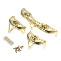 3Pcs/Set Brass Key Guard for Alto Sax Saxophone Repairing Protective Key Guard Kits with Felt Bumper & Bolts Accessories