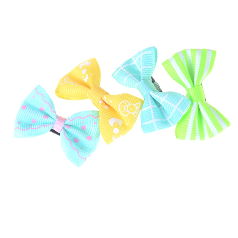 Nuovo 10 pz/lotto Clip di capelli del nastro barrette colorate Hairgrip copricapo Pet Dog archi ragazze cane forcine accessori per capelli