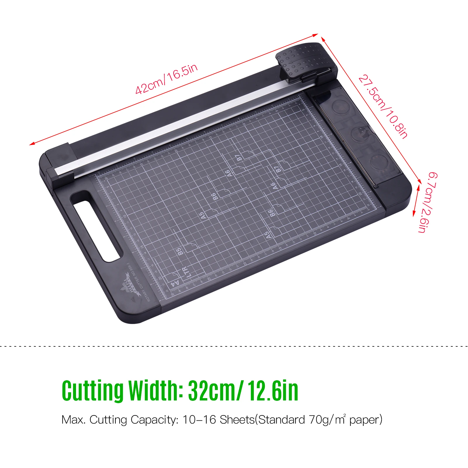 3-in-1 Paper Trimmer Multi-Functional A4 Paper Cutter Straight Skip Wave Cutter with for Craft Paper Card Photo Laminated Paper