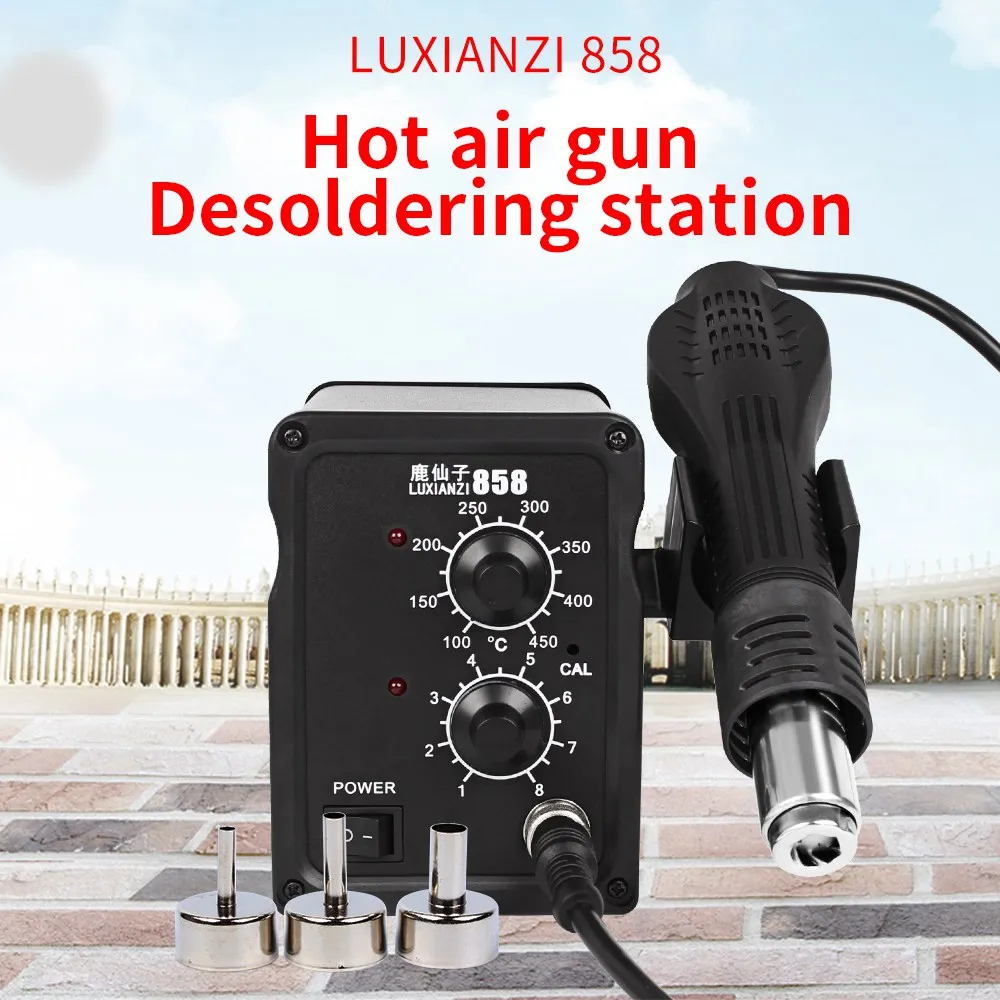 LUXIANZI-محطة لحام مسدس الهواء الساخن ، شاشة LCD رقمية ، محطة إصلاح اللحام ، تبريد ذكي سريع للحرارة لإصلاح BGA PCB IC