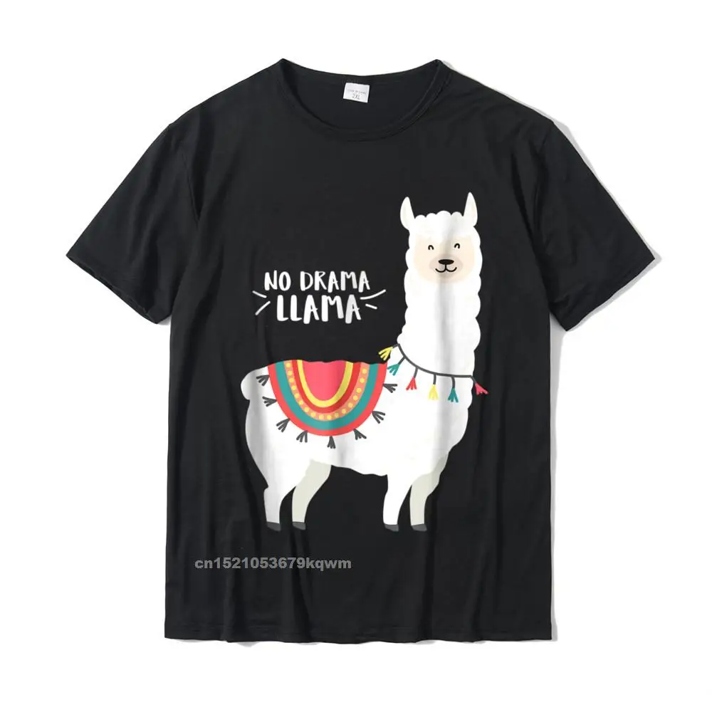 Cute Quot No Drama Llama Quot Tshirt Casual Top T-Shirts Graphic T Shirt Cotton Mens Design