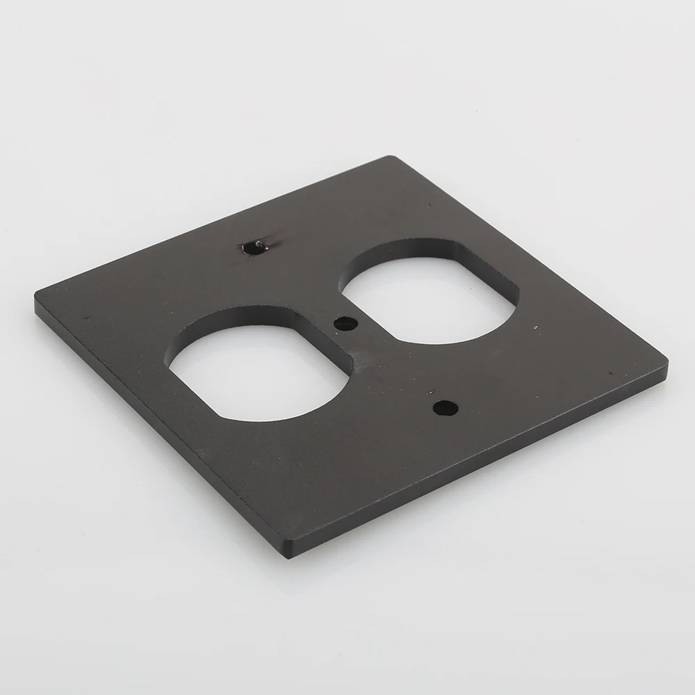 1x US AC Power Duple RECEPTACLE ฝาครอบ Outlet ผนังแผ่นแผง 8.5X8.5 ซม.สีดำ