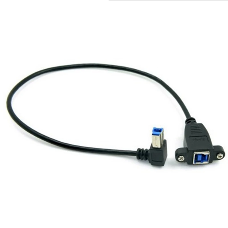 USB3.0 Back Panel Mount B Type Female To Right Angled 90 Degree B Type Male Extension Cable adapter connector