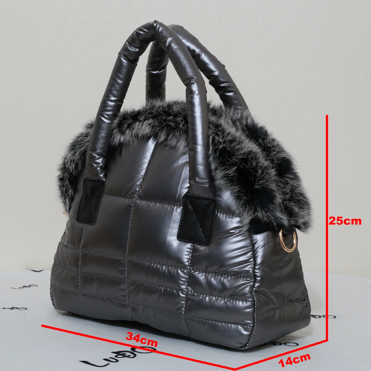 Sac à main en fourrure de lapin pour femme, sac à bandoulière initié, sac à main en coton Shell, espace chaud, marque de créateur, luxe, dames, hiver, nouveau