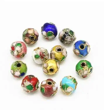 

Favorite Pearl Jewelry New 8mm Multicolor Cloisonne Thread Round Beads DIY Enamel Wire Inlay Loose Beads DIY Handmade Women Gift