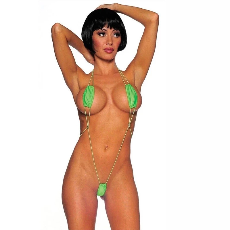 Women Swimwear Lingerie Bikini Mini V-string Thong Slingshot One-Piece Thong Bikini 2020 New Arrival