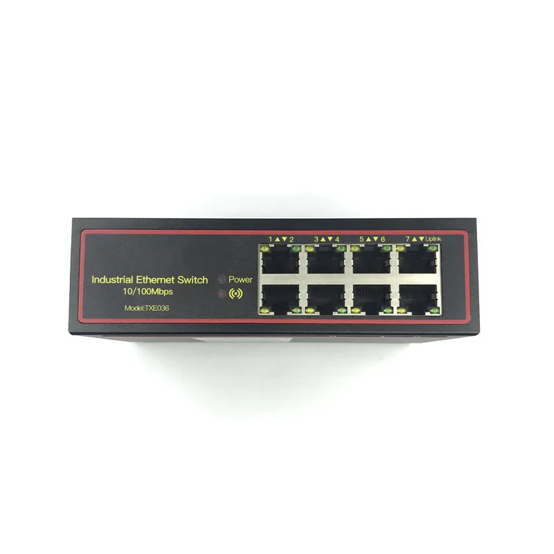 Comutadores ethernet industriais não gerenciados, 5v-58v 8 portas 10/100m din rail