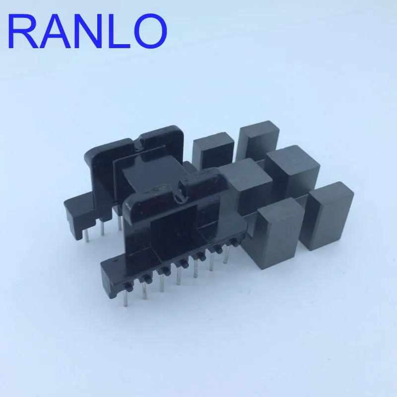 5Sets/lot EI40 EE40 7+7P Horizontl Transformer Bobbin PC40 Ferrite Core