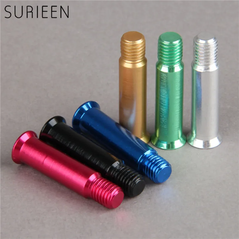 SURIEEN 8Pcs 8mm*34mm Inline Speed Skating Screws Nail Axle Screw Aluminium for Inline Skates Golden Blue Red Siver Green Black