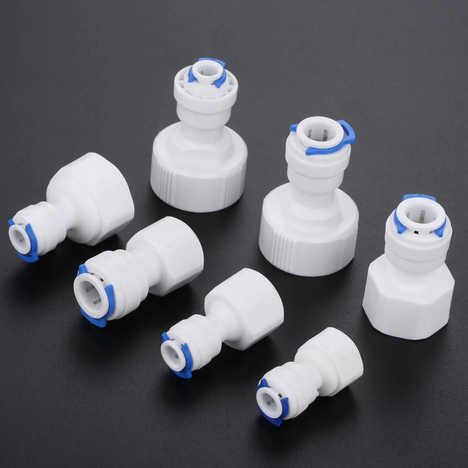 

2Pcs Reverse Osmosis RO Water System Fitting 1/4" 3/8" Inch OD Hose Tube 1/4" 1/2" 1" 3/8" Female Plastic Pipe Quick Connectors