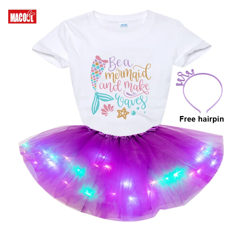 

Girl Birthday Tutu Dress Set Princess Dress Girl Kids Dress Set Party Light Birthday Present Christmas Dress Little Girl Costume