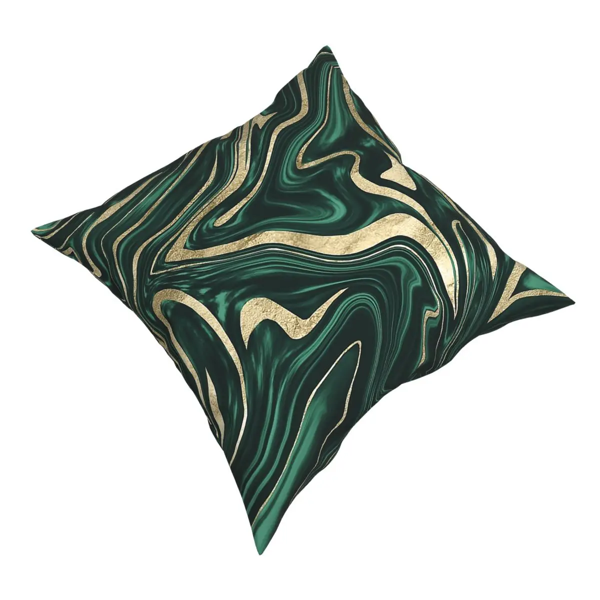 Emerald Green Black Gold Marble Pillow Case Home Decor Marbled Texture Cushion Cover Throw Pillow for Home Polyester