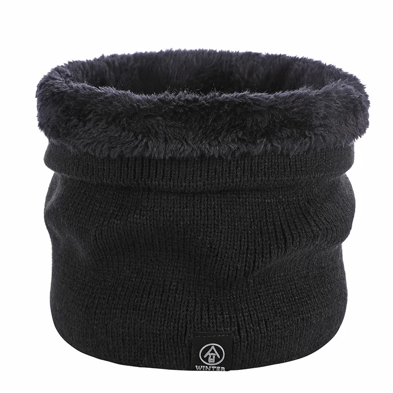 Inverno feminino lenço de malha cor sólida snood cachecóis senhoras quente engrossado pescoço scarfs anel moda