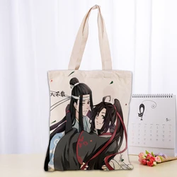 Mo Dao Zu Shi Tote Bag Foldable Shopping Bag Reusable Eco Large Unisex Canvas Fabric Shoulder Bags Tote Grocery Cloth Pouch