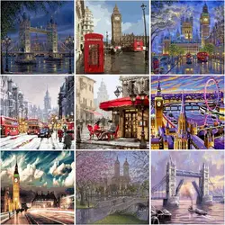 Gatyztory painting by numbers london Bridge Landscape Picture By Number On Canvas Hand Made Home Decoration Wall Artwork