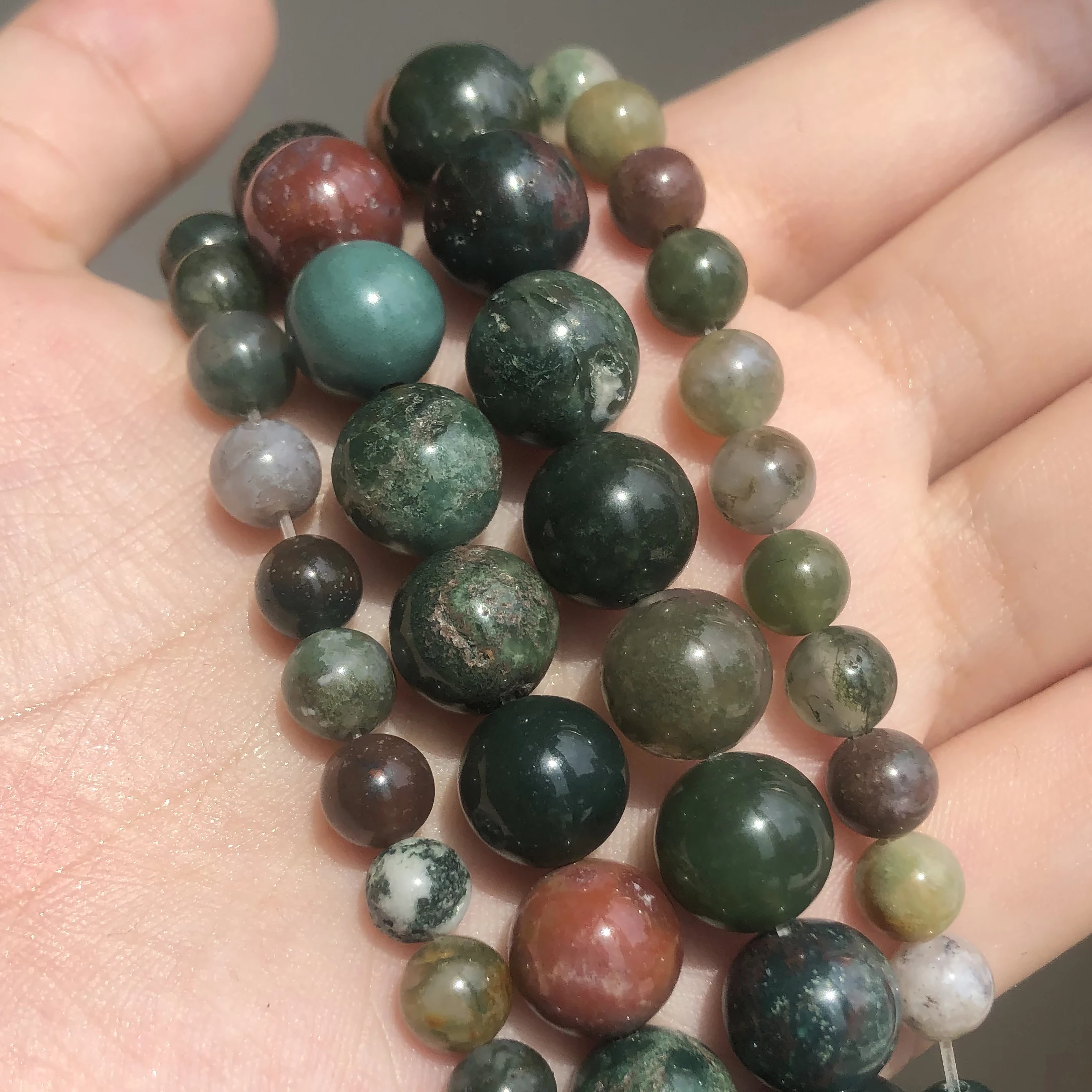 2/3/4/6/8/10/12mm Fctory Price Natural Stone Smooth Indian Agates Round Loose Beads 15