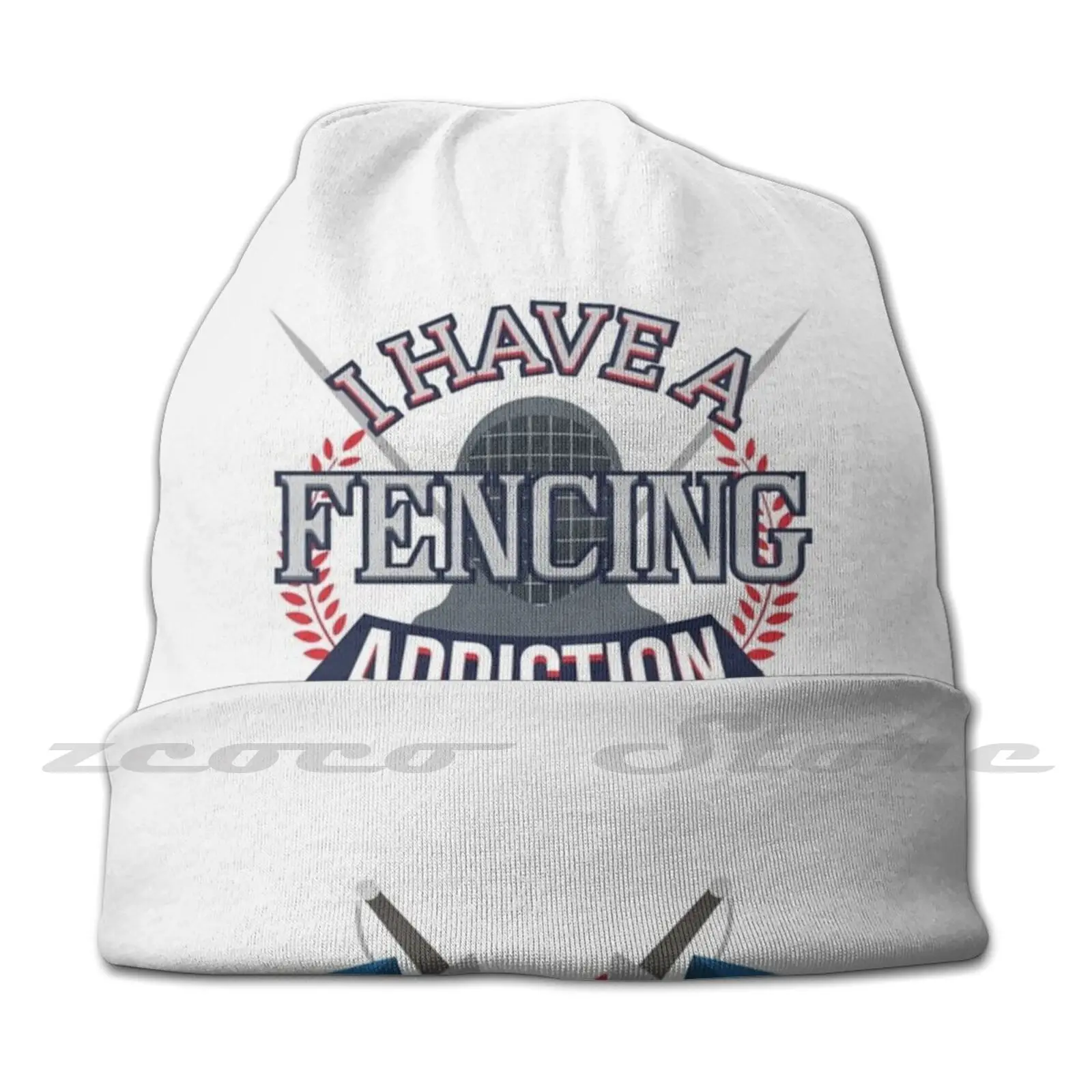 Fencing Addiction Fencer Knit Hat Elastic Soft Personalized Pattern Present Cap Fencing Fencing Fencer Fencer Fencing Addiction